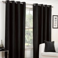 See more information about the Faux Silk Eyelet Curtains (45" Width x 54" Drop) - Black